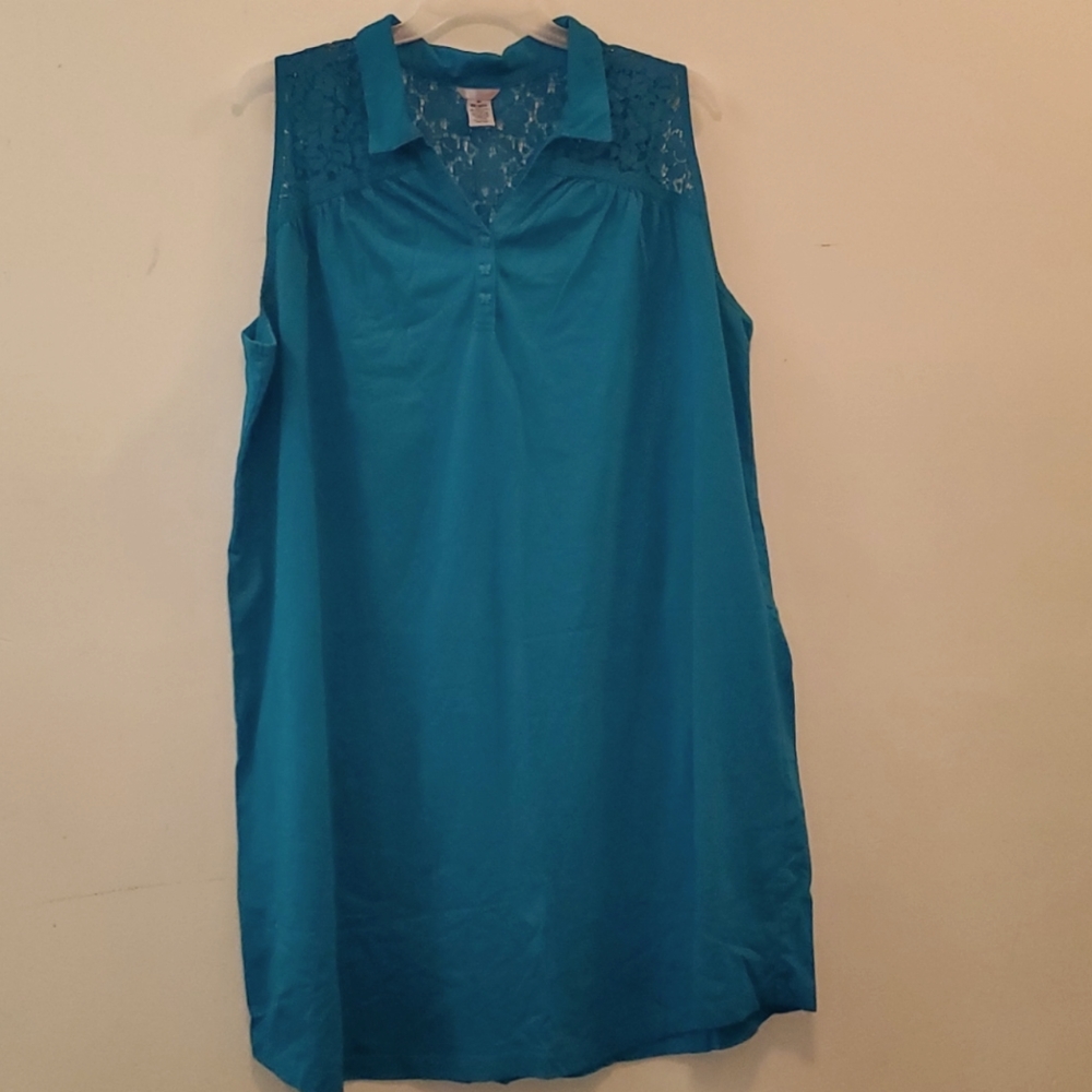 Teal Shirt Dress